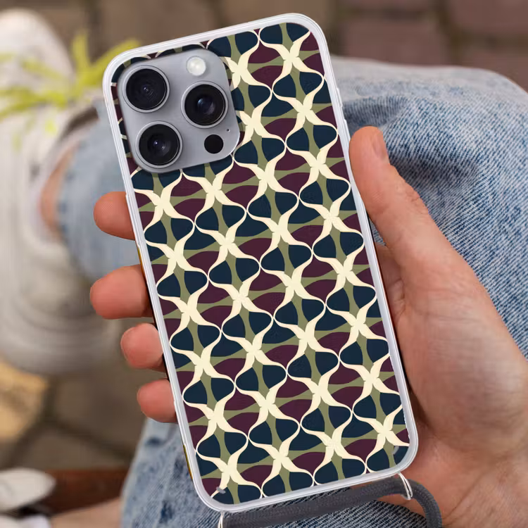 Abstract - Retro - Kleurrijk Hoesje iPhone 16 Pro Max met koord klein 804 -sfeer3