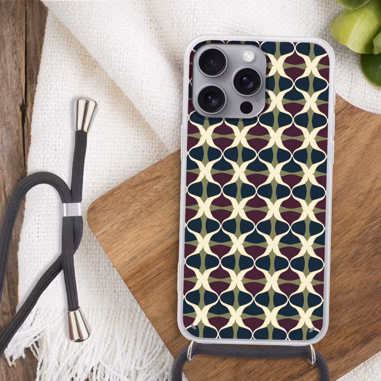 Abstract - Retro - Kleurrijk Hoesje iPhone 16 Pro Max met koord klein 804 -sfeer4