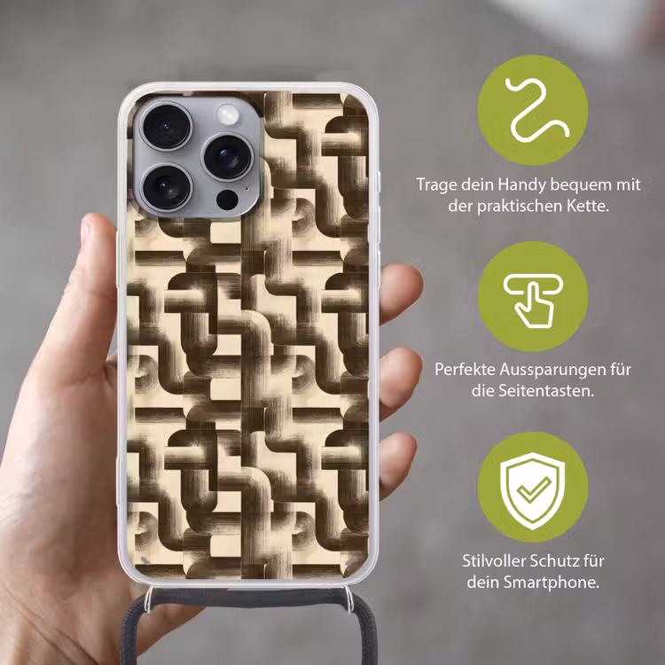 Abstract - Retro - Zwart Hoesje iPhone 16 Pro Max met koord klein 804 -sfeer2_DE