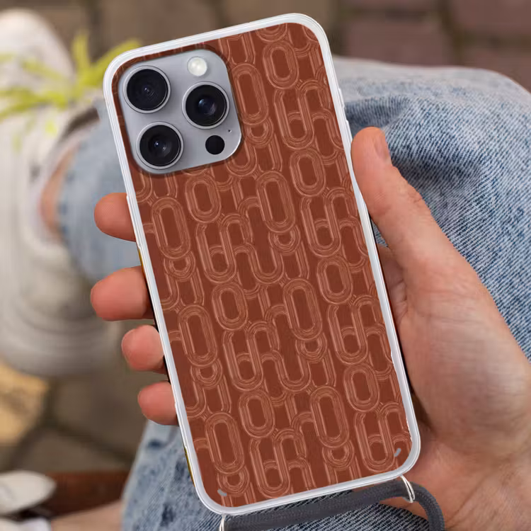 Abstract - Textuur - Bruin Hoesje iPhone 16 Pro Max met koord klein 804 -sfeer3