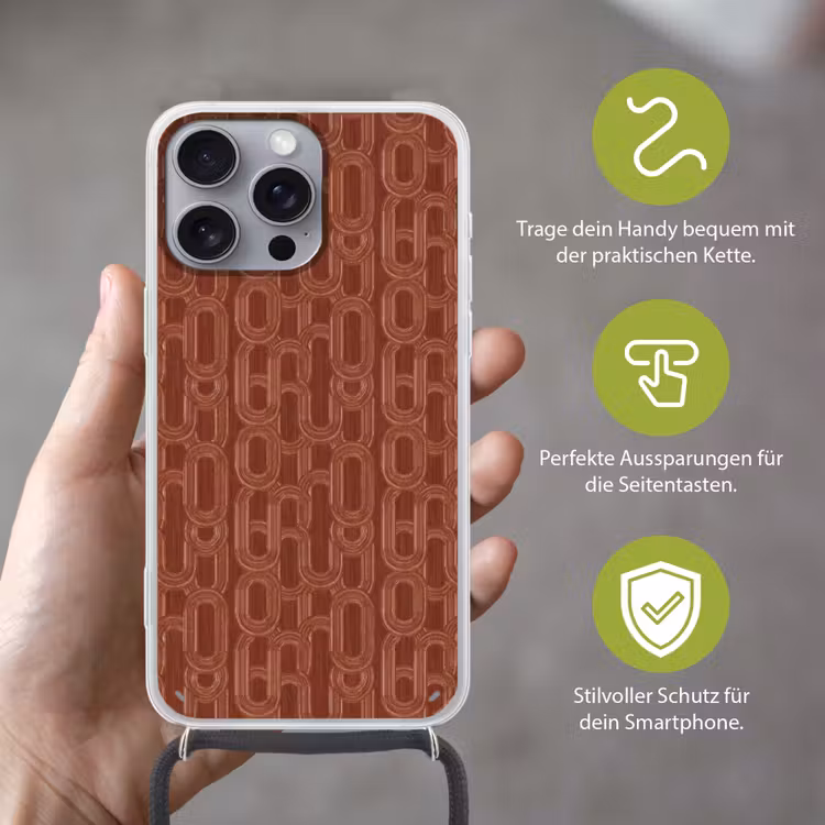 Abstract - Textuur - Bruin Hoesje iPhone 16 Pro Max met koord klein 804 -sfeer2_DE