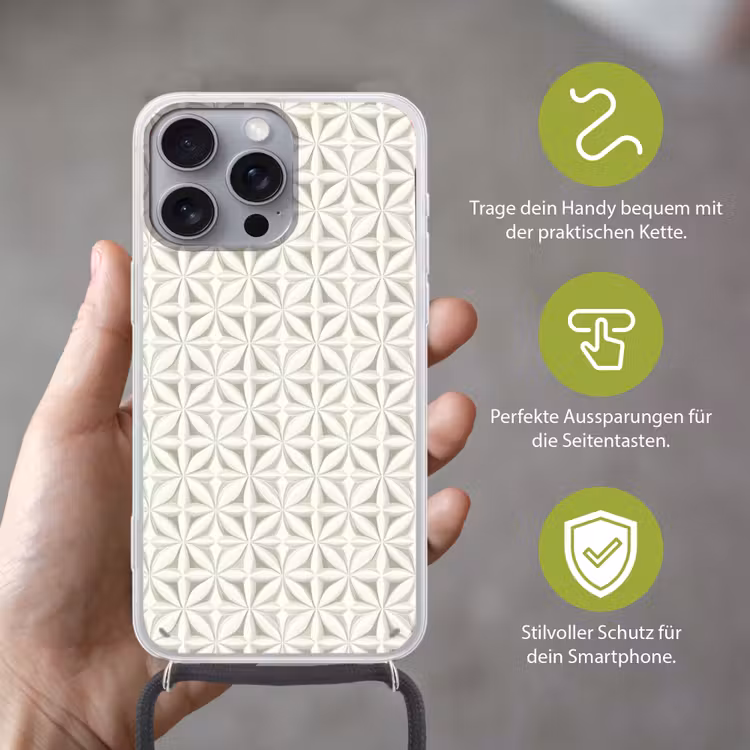 Abstract - Structuur - Grijs - Wit Hoesje iPhone 16 Pro Max met koord klein 804 -sfeer2_DE