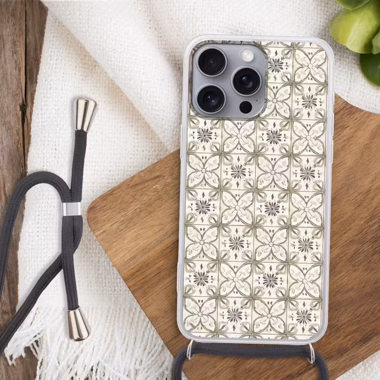 Antiek - Tegel - Beige Hoesje iPhone 16 Pro Max met koord klein 804 -sfeer4