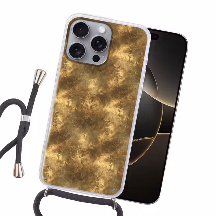 Antiek - Metaallook - Goud Hoesje iPhone 16 Pro Max met koord klein 804 -sfeer1