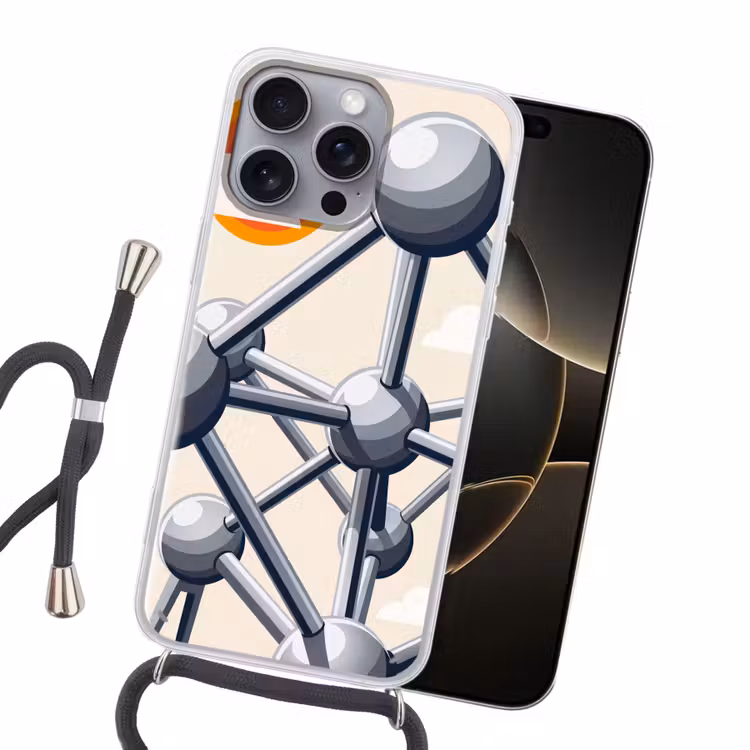 Architectuur - Geometrie - Stad - Modern - Grijs Hoesje iPhone 16 Pro Max met koord klein -sfeer1