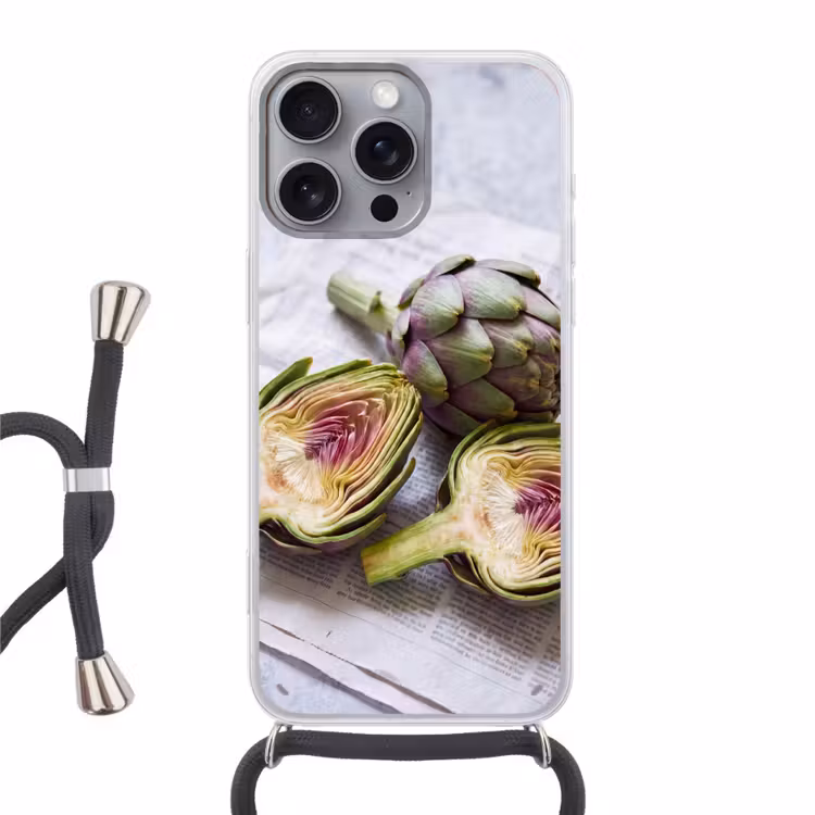 Handyhülle mit Band - Artischocke – aufgeschnitten – Essen - Artisjok - Doorgesneden - Eten Hoesje iPhone 16 Pro Max met koord klein