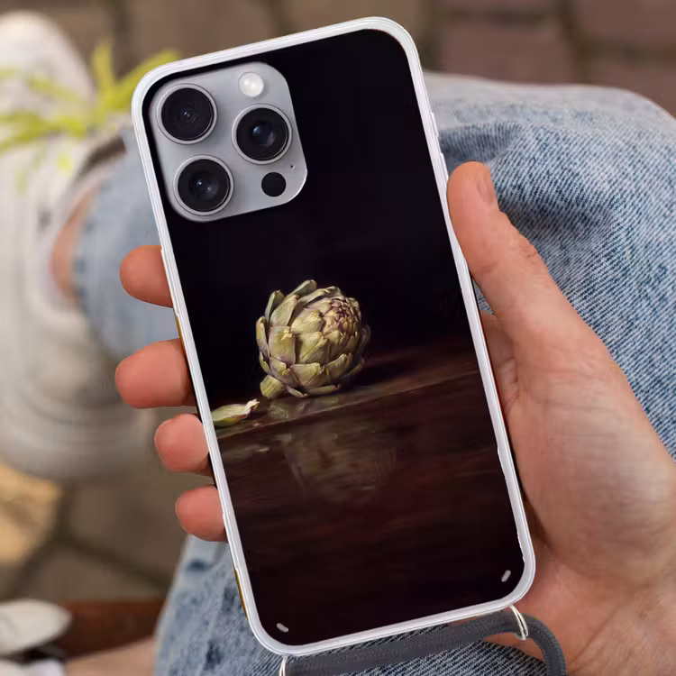 Handyhülle mit Band - Artischocke – Essen – Klassisch - Artichok - Eten - Klassiek Hoesje iPhone 16 Pro Max met koord klein