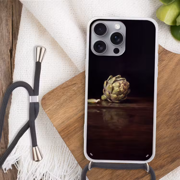 Handyhülle mit Band - Artischocke – Essen – Klassisch - Artichok - Eten - Klassiek Hoesje iPhone 16 Pro Max met koord klein