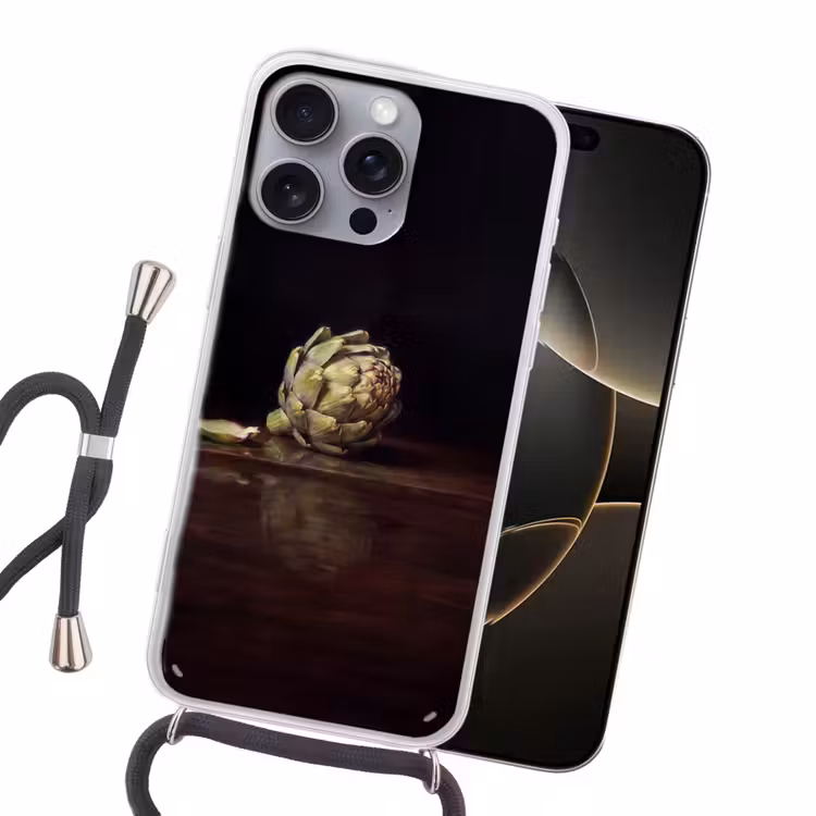 Handyhülle mit Band - Artischocke – Essen – Klassisch - Artichok - Eten - Klassiek Hoesje iPhone 16 Pro Max met koord klein