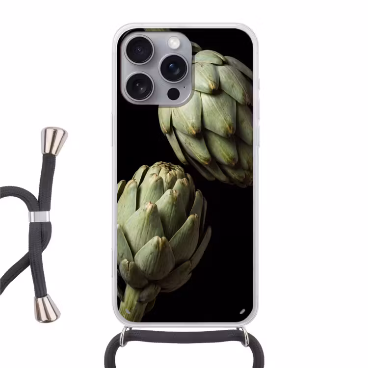 Handyhülle mit Band - Artischocke – Grün – Essen - Artisjok - Groen - Eten Hoesje iPhone 16 Pro Max met koord klein