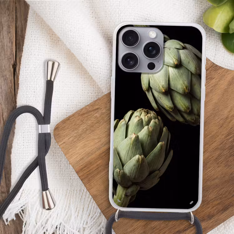 Handyhülle mit Band - Artischocke – Grün – Essen - Artisjok - Groen - Eten Hoesje iPhone 16 Pro Max met koord klein