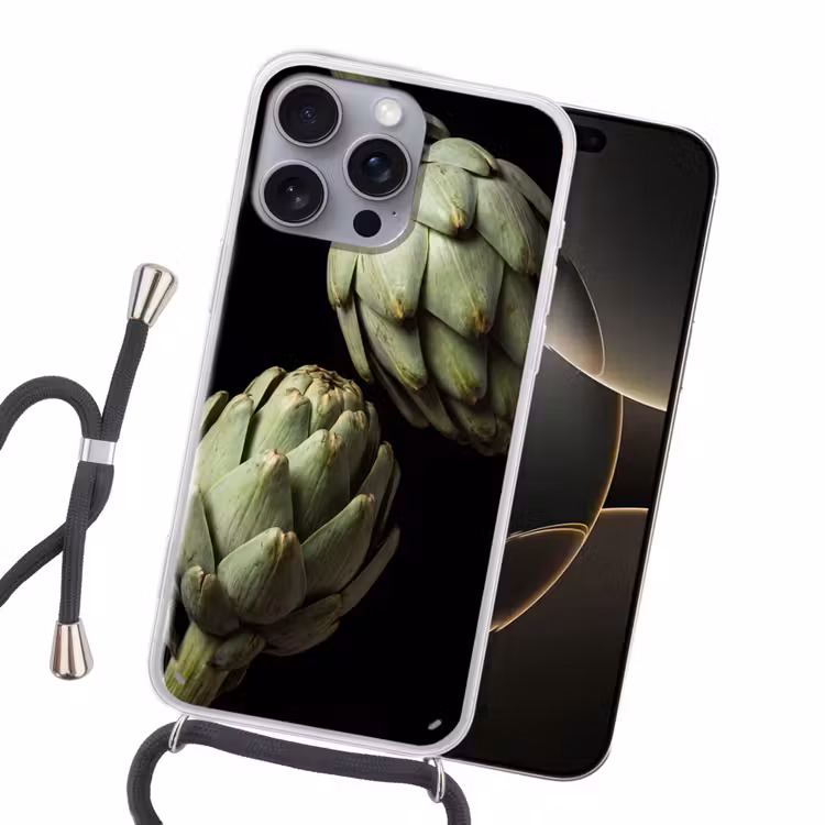 Handyhülle mit Band - Artischocke – Grün – Essen - Artisjok - Groen - Eten Hoesje iPhone 16 Pro Max met koord klein