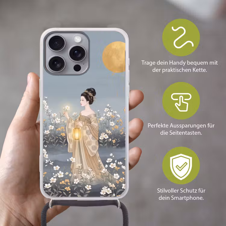 Aziatisch - Vrouw - Kimono Hoesje iPhone 16 Pro Max met koord klein -sfeer2_DE