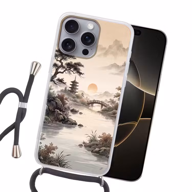 Azië - Landschap - Kleurrijk Hoesje iPhone 16 Pro Max met koord klein -sfeer1