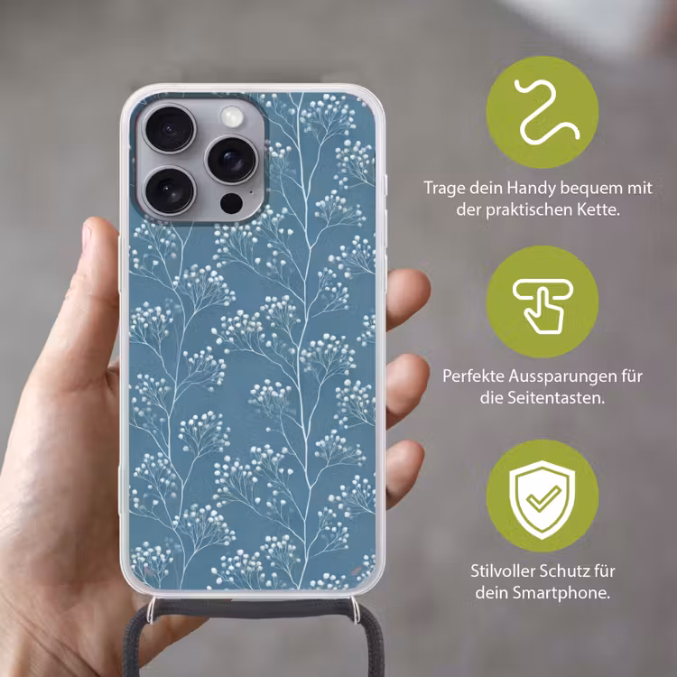 Takken - Bessen - Patroon - Lichtblauw Hoesje iPhone 16 Pro Max met koord klein 804 -sfeer2_DE