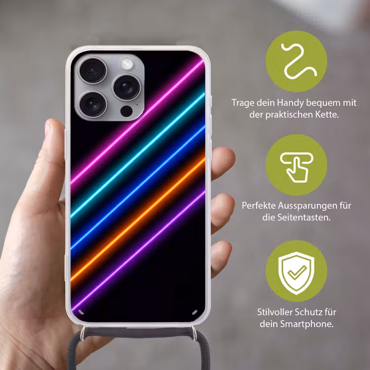 Esthetiek - Retro - Neon Hoesje iPhone 16 Pro Max met koord klein -sfeer2_DE