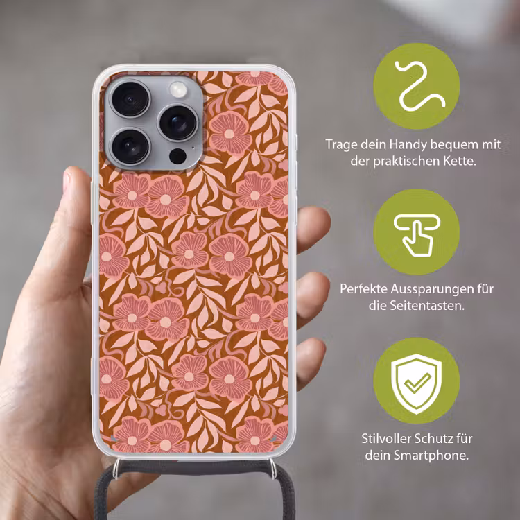 Sfeer - Bloemen - Roze Hoesje iPhone 16 Pro Max met koord klein 804 -sfeer2_DE