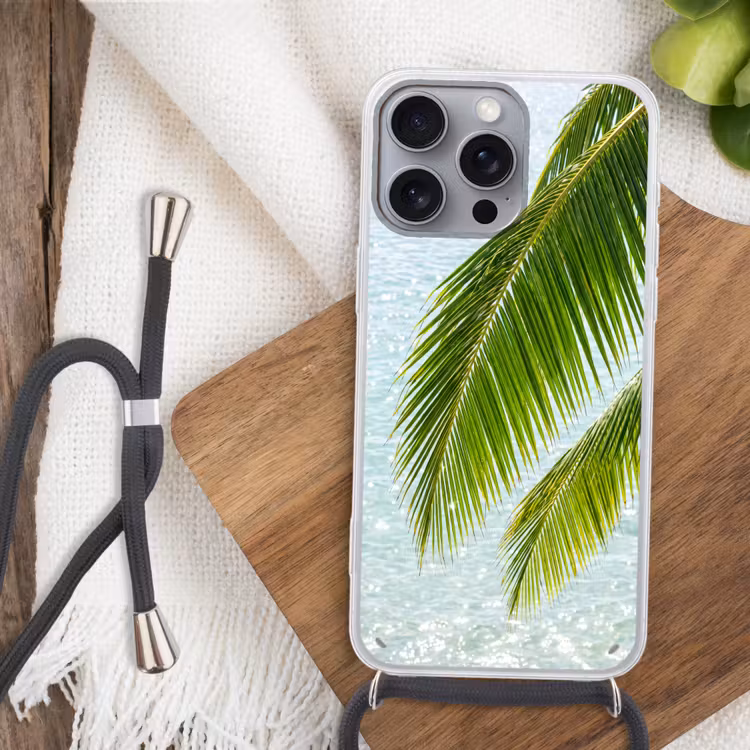 Boom - Bladeren - Water - Tropisch - Groen Hoesje iPhone 16 Pro Max met koord klein -sfeer4