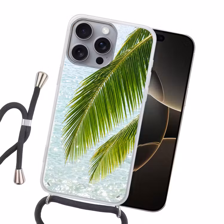 Boom - Bladeren - Water - Tropisch - Groen Hoesje iPhone 16 Pro Max met koord klein -sfeer1