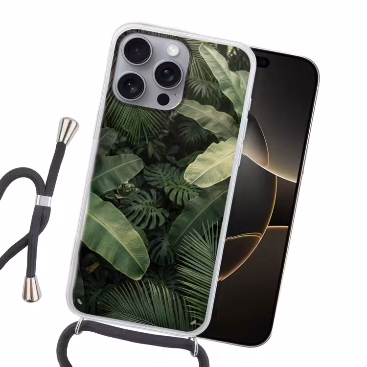 Bladeren - Groen - Tropisch - Natuur Hoesje iPhone 16 Pro Max met koord klein -sfeer1