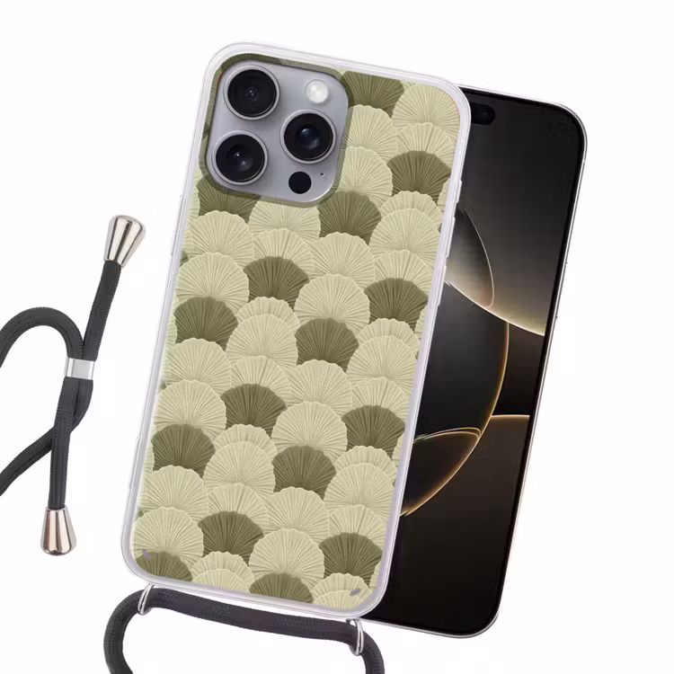 Bladeren - Structuur - Groen Hoesje iPhone 16 Pro Max met koord klein 804 -sfeer1