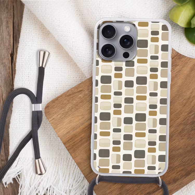 Blokken - Vintage - Grijs Hoesje iPhone 16 Pro Max met koord klein 804 -sfeer4