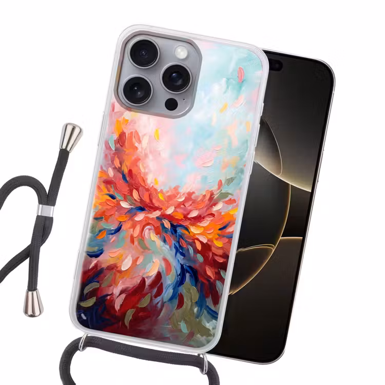 Bloemen - Abstract - Kunst - Modern Hoesje iPhone 16 Pro Max met koord klein -sfeer1