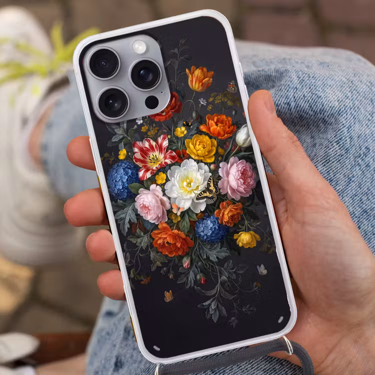 Bloemen - Boeket - Klassiek - Kleurrijk - Natuur Hoesje iPhone 16 Pro Max met koord klein -sfeer3