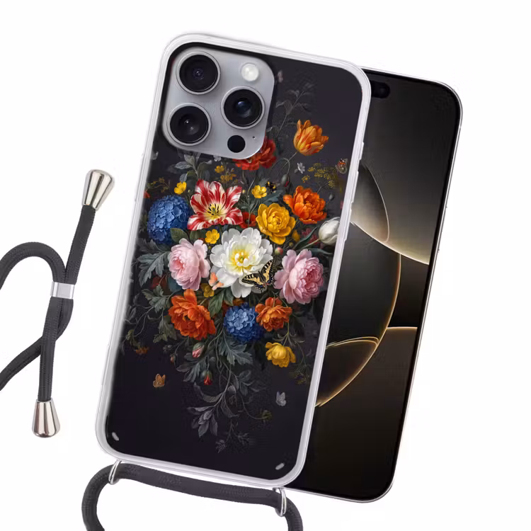 Bloemen - Boeket - Klassiek - Kleurrijk - Natuur Hoesje iPhone 16 Pro Max met koord klein -sfeer1