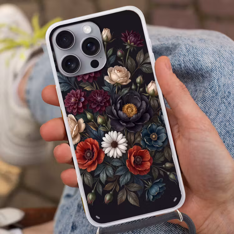Bloemen - Boeket - Natuur - Klassiek - Weelderig Hoesje iPhone 16 Pro Max met koord klein -sfeer3