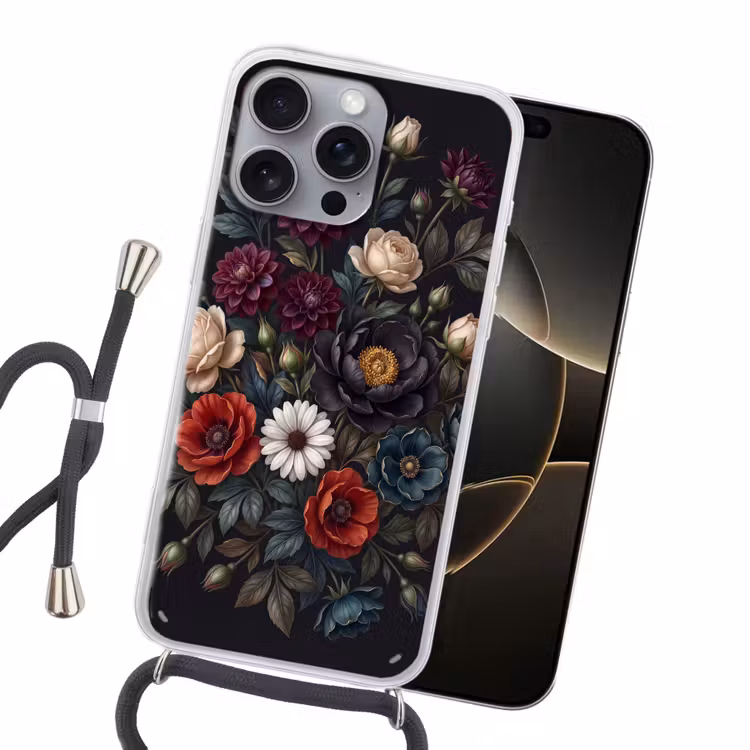 Bloemen - Boeket - Natuur - Klassiek - Weelderig Hoesje iPhone 16 Pro Max met koord klein -sfeer1
