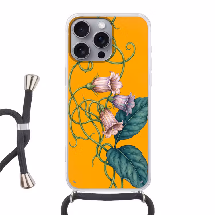 Handyhülle mit Band - Blumen – Botanik – Gelb - Bloemen - Botanisch - Geel Hoesje iPhone 16 Pro Max met koord klein