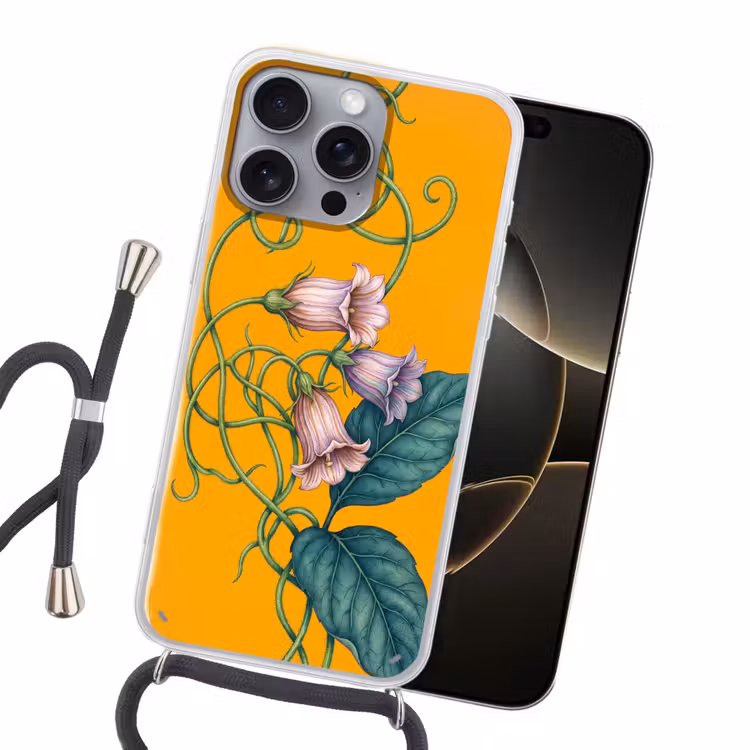 Handyhülle mit Band - Blumen – Botanik – Gelb - Bloemen - Botanisch - Geel Hoesje iPhone 16 Pro Max met koord klein