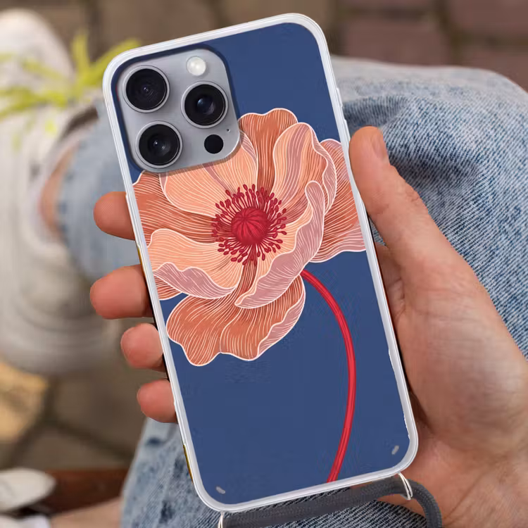 Handyhülle mit Band - Blumen – Modern – Abstrakt - Bloemen - Modern - Abstract Hoesje iPhone 16 Pro Max met koord klein