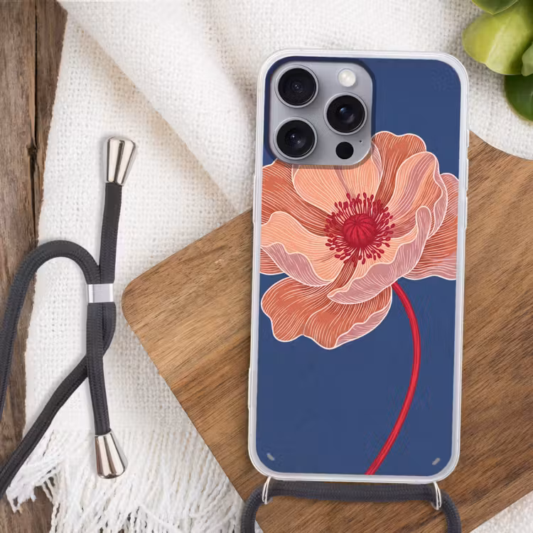 Handyhülle mit Band - Blumen – Modern – Abstrakt - Bloemen - Modern - Abstract Hoesje iPhone 16 Pro Max met koord klein