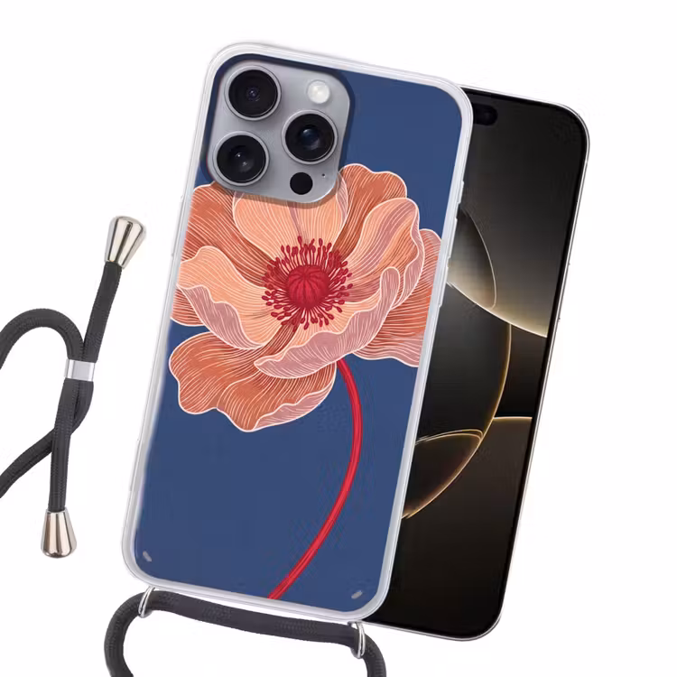 Handyhülle mit Band - Blumen – Modern – Abstrakt - Bloemen - Modern - Abstract Hoesje iPhone 16 Pro Max met koord klein