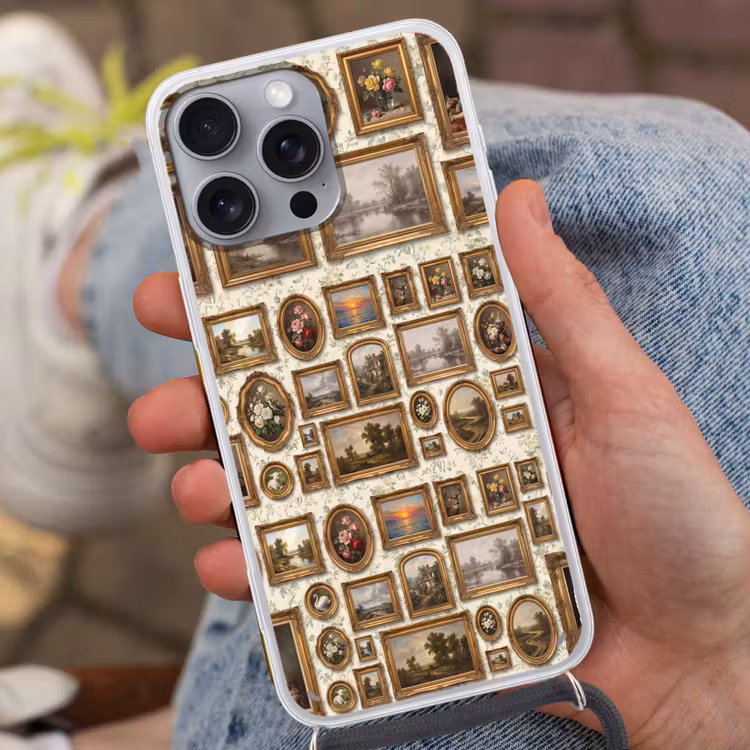 Bloemen - Roze - Stilleven - Klassiek Hoesje iPhone 16 Pro Max met koord klein -sfeer3