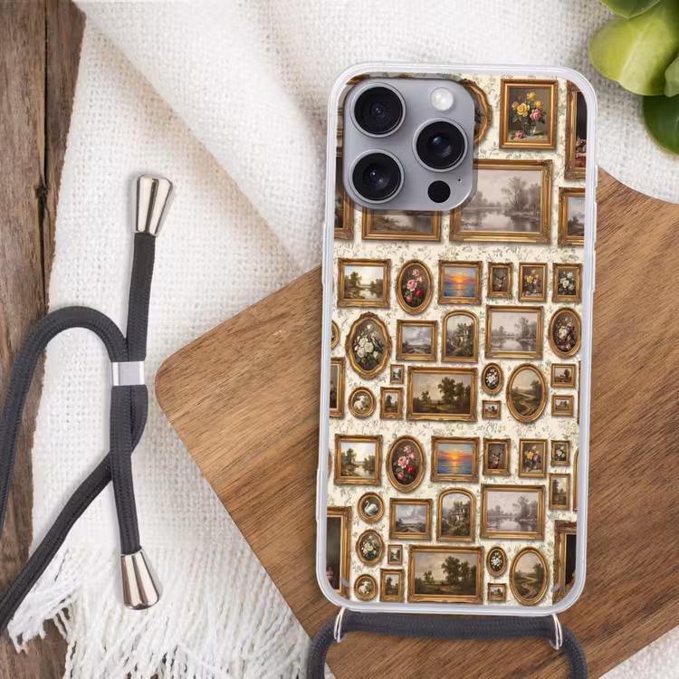 Bloemen - Roze - Stilleven - Klassiek Hoesje iPhone 16 Pro Max met koord klein -sfeer4