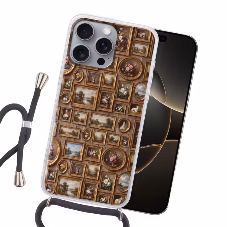 Bloemen - Rozen - Klassiek - Vaas - Kleurrijk Hoesje iPhone 16 Pro Max met koord klein -sfeer1