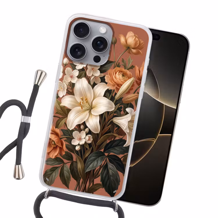 Boeket - Retro - Kleurrijk Hoesje iPhone 16 Pro Max met koord klein -sfeer1