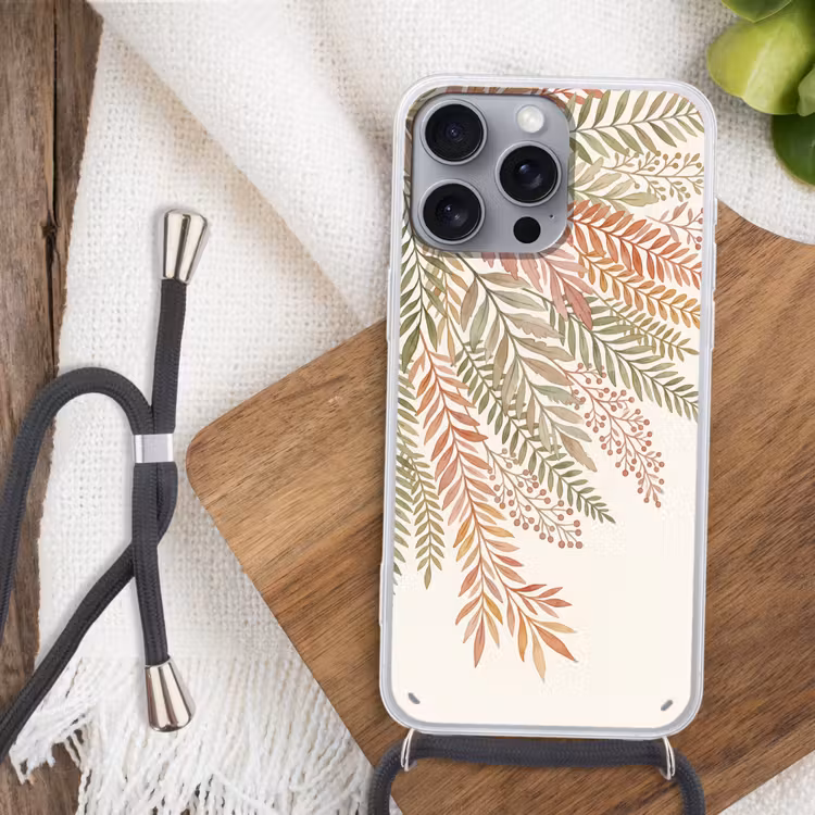 Botanisch - Aquarel - Kleurrijk Hoesje iPhone 16 Pro Max met koord klein -sfeer4
