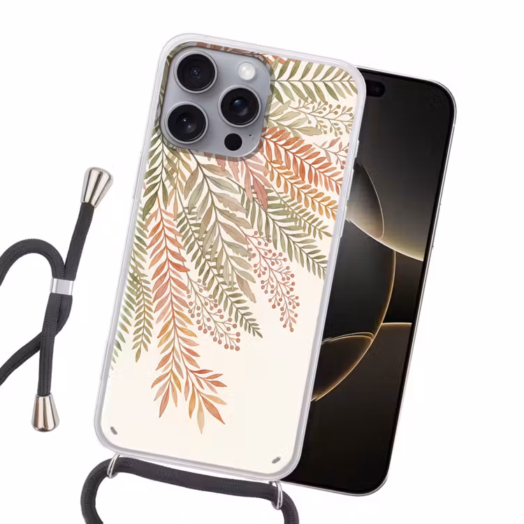 Botanisch - Aquarel - Kleurrijk Hoesje iPhone 16 Pro Max met koord klein -sfeer1
