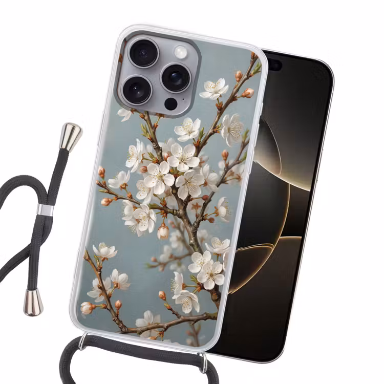 Botanisch - Stilleven - Blauw Hoesje iPhone 16 Pro Max met koord klein -sfeer1