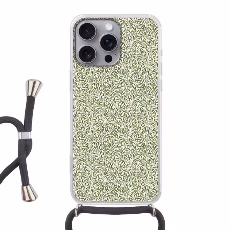 Botanisch - Takken - Groen Hoesje iPhone 16 Pro Max met koord klein 804 -3d