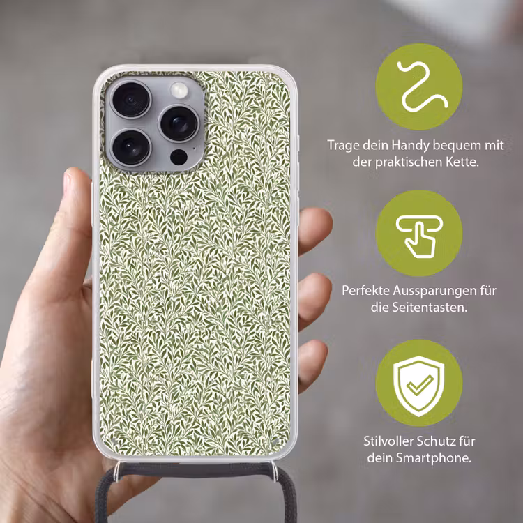 Botanisch - Takken - Groen Hoesje iPhone 16 Pro Max met koord klein 804 -sfeer2_DE