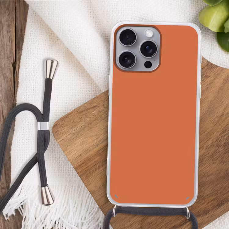Classic - Terracotta - Oranje Hoesje iPhone 16 Pro Max met koord klein 804 -sfeer4