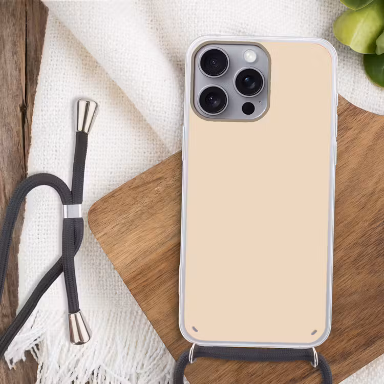 Cream - Nude - Neutraal Hoesje iPhone 16 Pro Max met koord klein 804 -sfeer4
