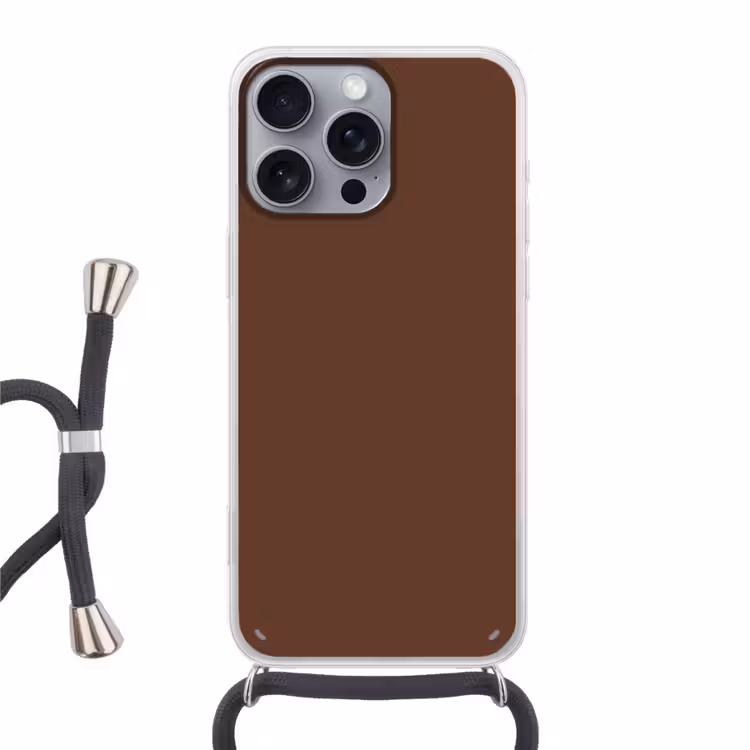 Deep - Clay - Brown - Bruin Hoesje iPhone 16 Pro Max met koord klein 804 -3d