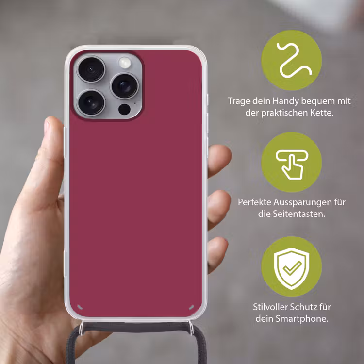 Deep - Rasberry - Rood Hoesje iPhone 16 Pro Max met koord klein 804 -sfeer2_DE