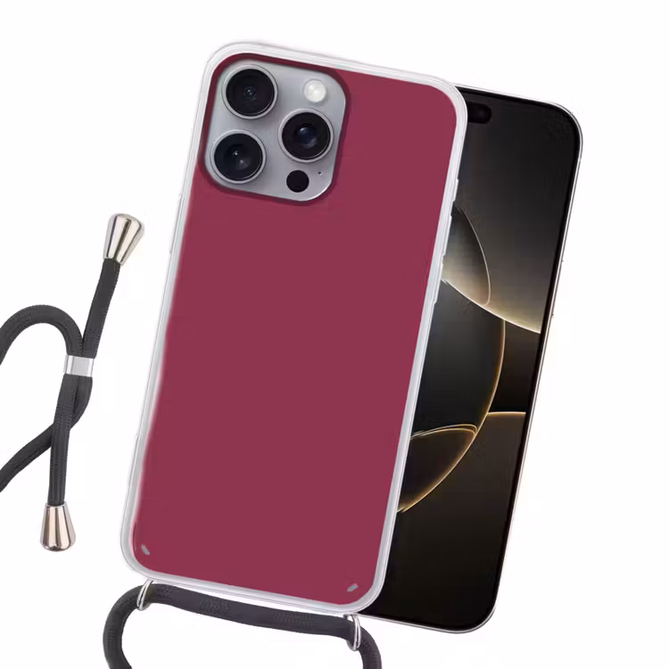 Deep - Rasberry - Rood Hoesje iPhone 16 Pro Max met koord klein 804 -sfeer1
